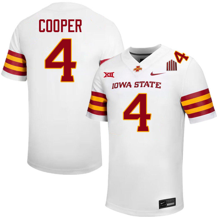 Jeremiah Cooper Jersey,Iowa State Cyclones #4 Jeremiah Cooper College Jersey Youth-White